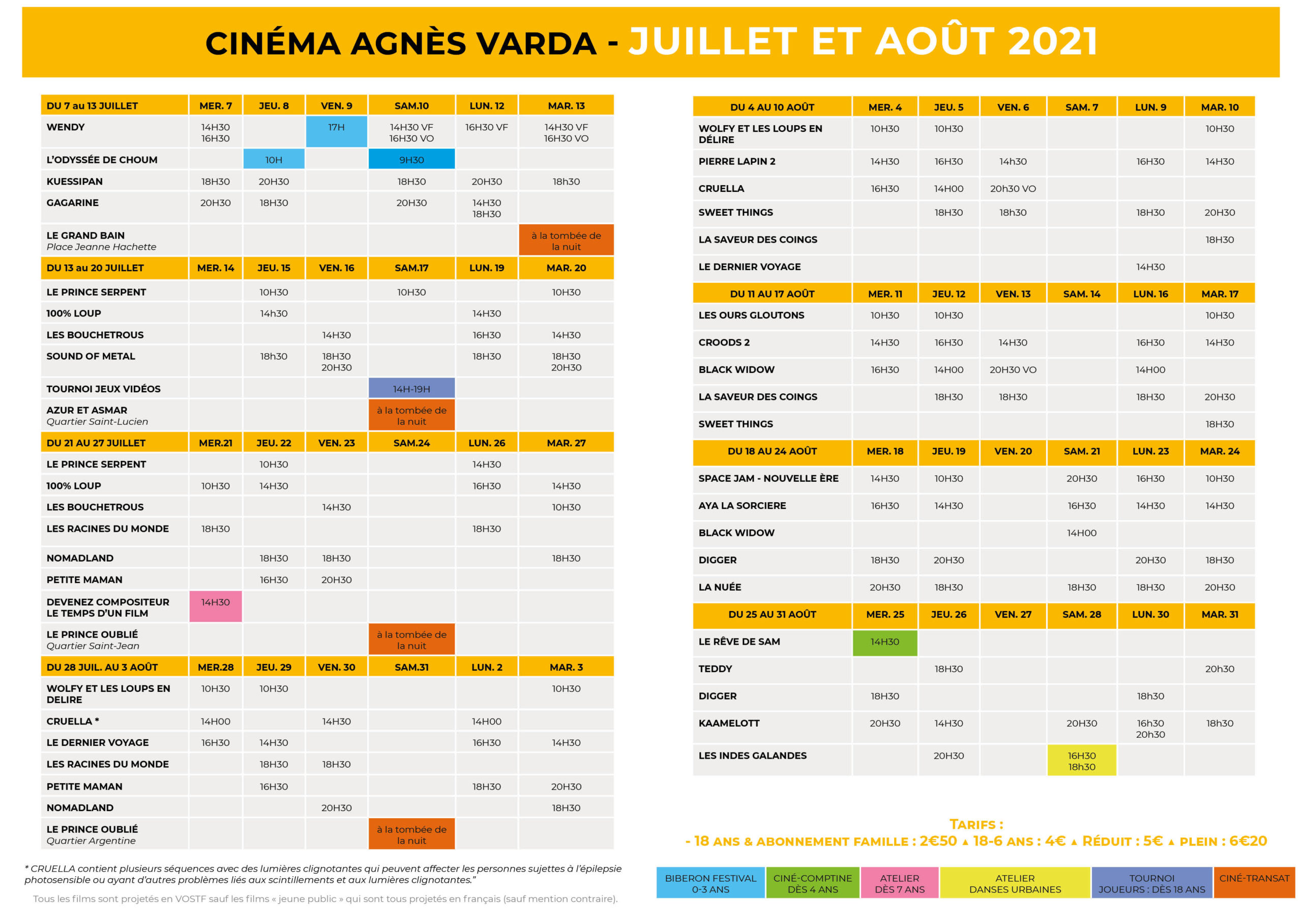 Horaires Des Séances Du Film Les Goûts Et Les Couleurs Événements - ASCA